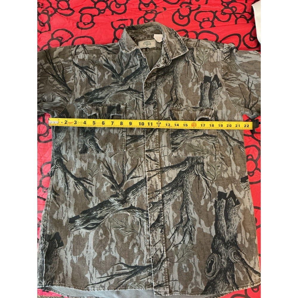 Mossy Oak Camo Thick Flannel Shirt Men's M 21 1/2 Treestand Hunting Vintage
